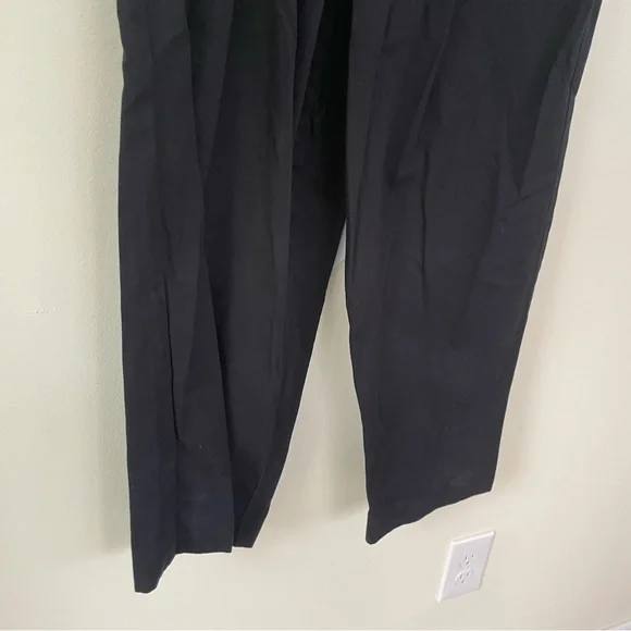 Banana Republic Explorer Nouve Wide Leg Pleated Pants Black 8 Cotton - Picture 6 of 12